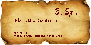 Básthy Szabina névjegykártya